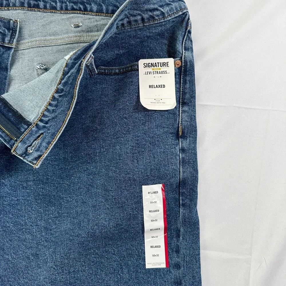 Signature Gold levis Strauss‎ Label Jeans Men's Denim Size 50x32 Relaxed